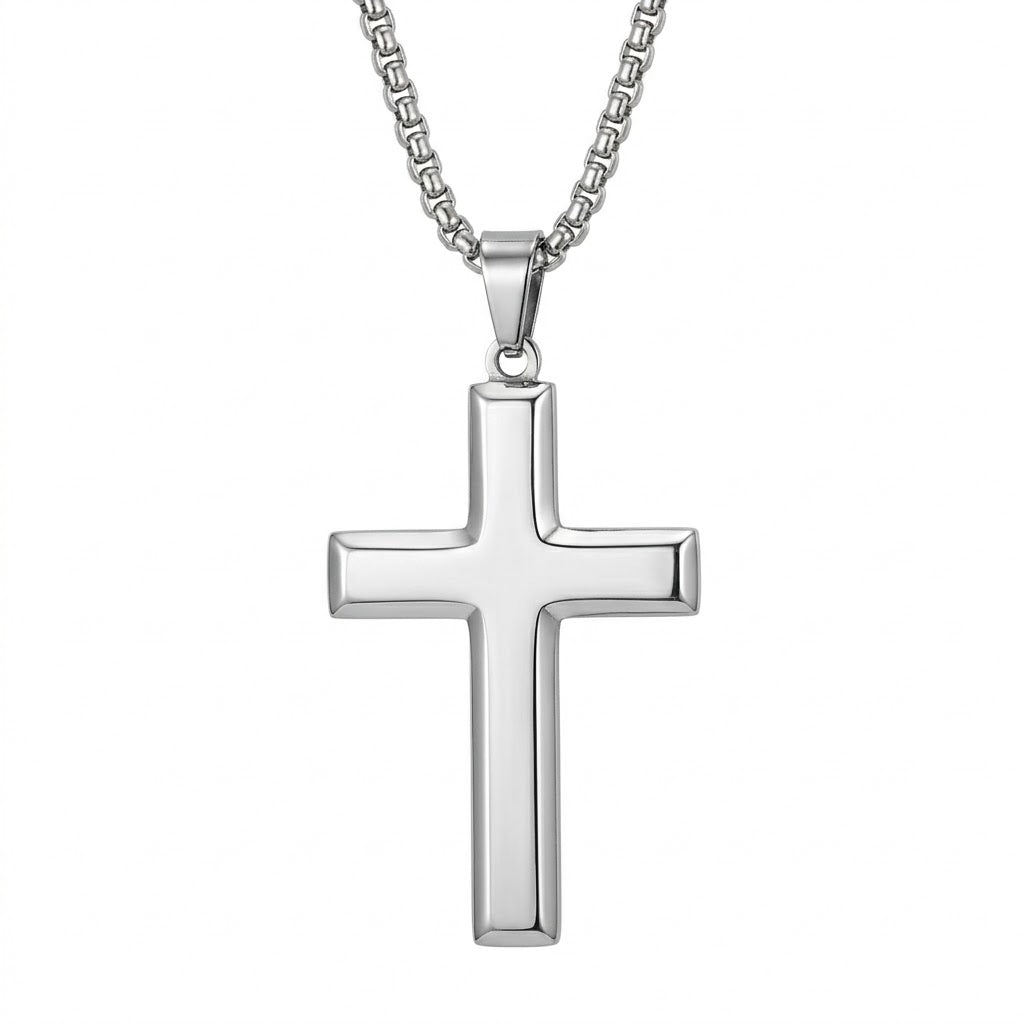 Polished Stainless Steel Cross Pendant