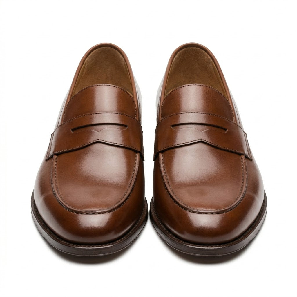 Sleek Leather Penny Loafers